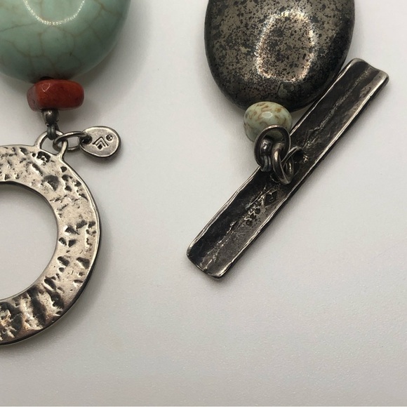 SILPADA Sterling Silver Toggle Multi Strand Tigers Eye Howlite Necklace 16” - Picture 5 of 6